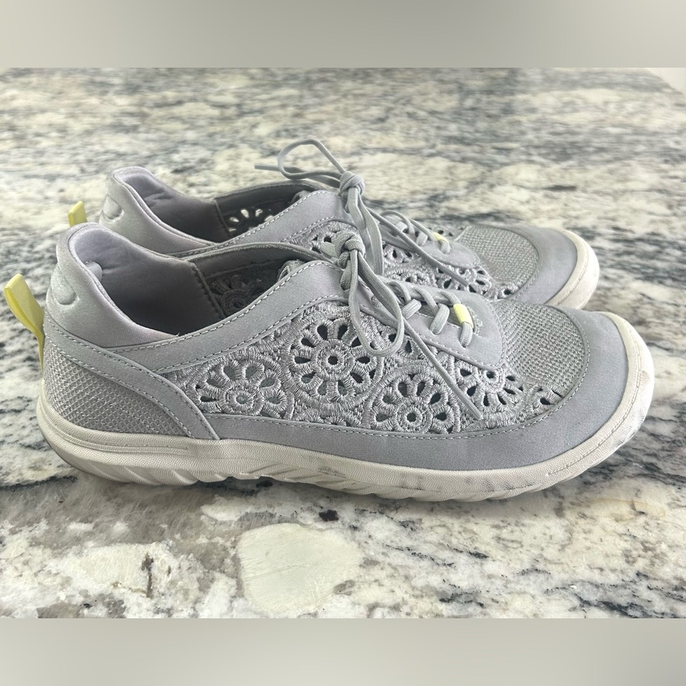 JBU Gray Lace Detail Women's Memory Foam Sneakers